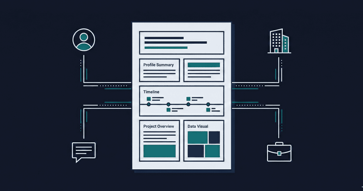 AI call brief: a single-page document with person intel, company context, and talking points